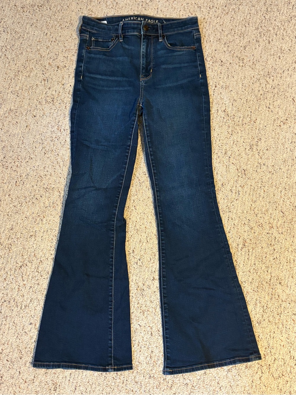American Eagle Outfitters Women's Dark Blue Flare Jeans